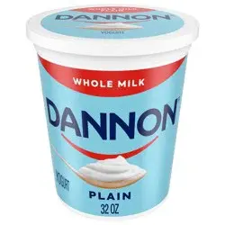 Dannon Whole Milk Non-GMO Project Verified Plain Yogurt - 32oz Tub