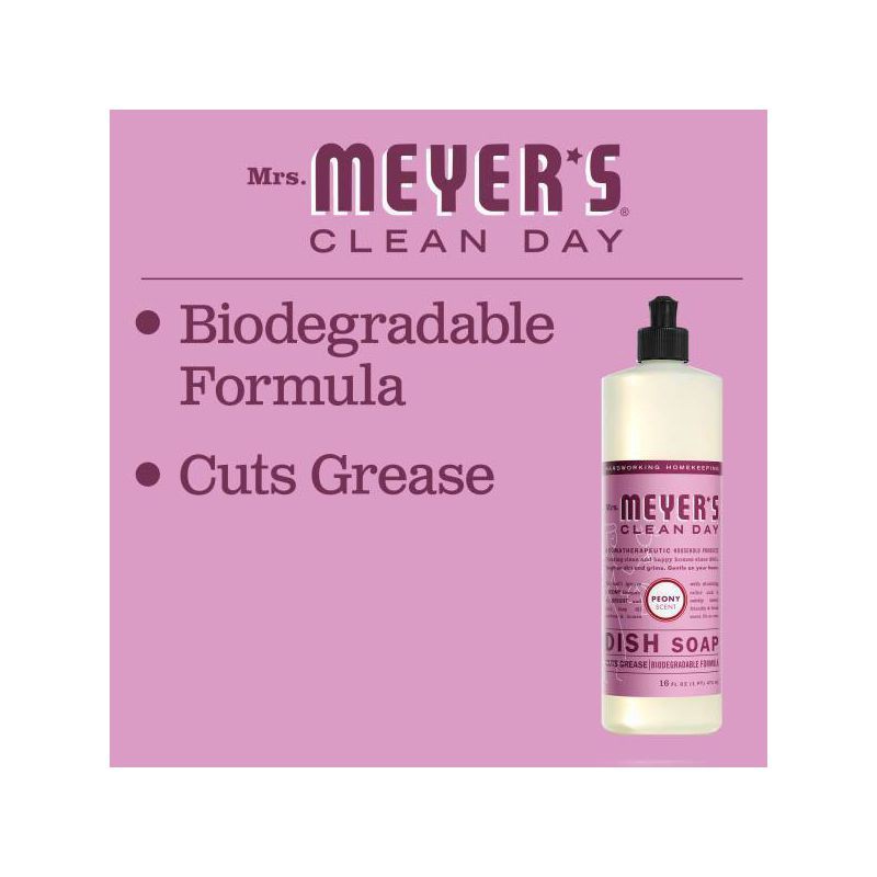 slide 4 of 7, Mrs. Meyer's Clean Day Peony Scented Dish Soap - 16 fl oz, 16 fl oz