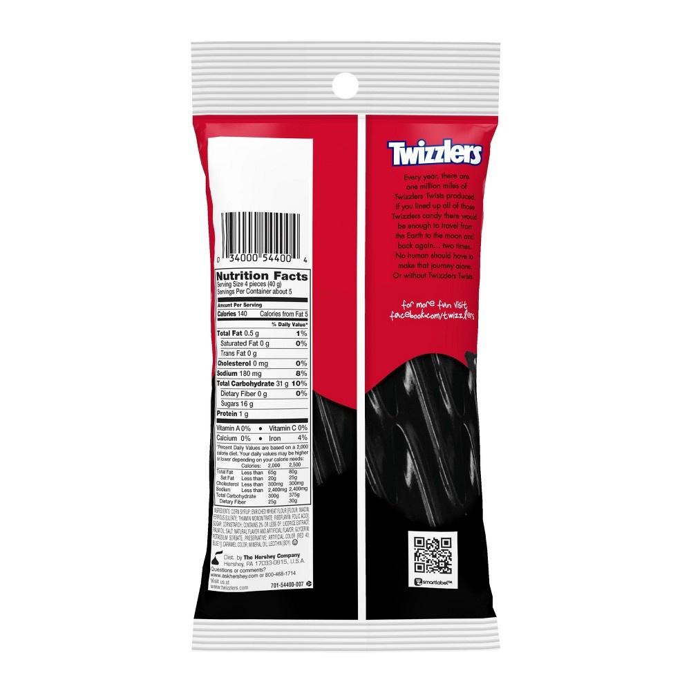 slide 2 of 3, Twizzlers Twists Black Licorice Candy, 7 oz