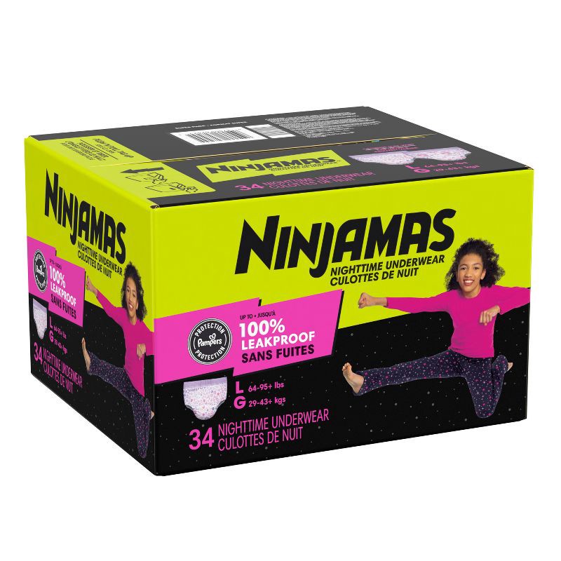 slide 13 of 15, Pampers Ninjamas Nighttime Bedwetting Underwear Girl' - Size L/XL - 34ct, 34 ct