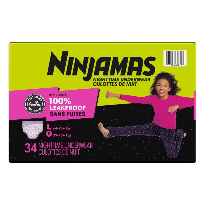 slide 15 of 15, Pampers Ninjamas Nighttime Bedwetting Underwear Girl' - Size L/XL - 34ct, 34 ct