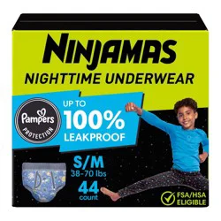 Pampers Ninjamas Nighttime Bedwetting Boys' Underwear - Size S/M - 44ct