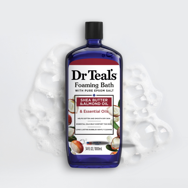 slide 14 of 29, Dr. Teal's Foaming Bath with Pure Epsom Salt Shea Butter & Almond Oil, 34 oz