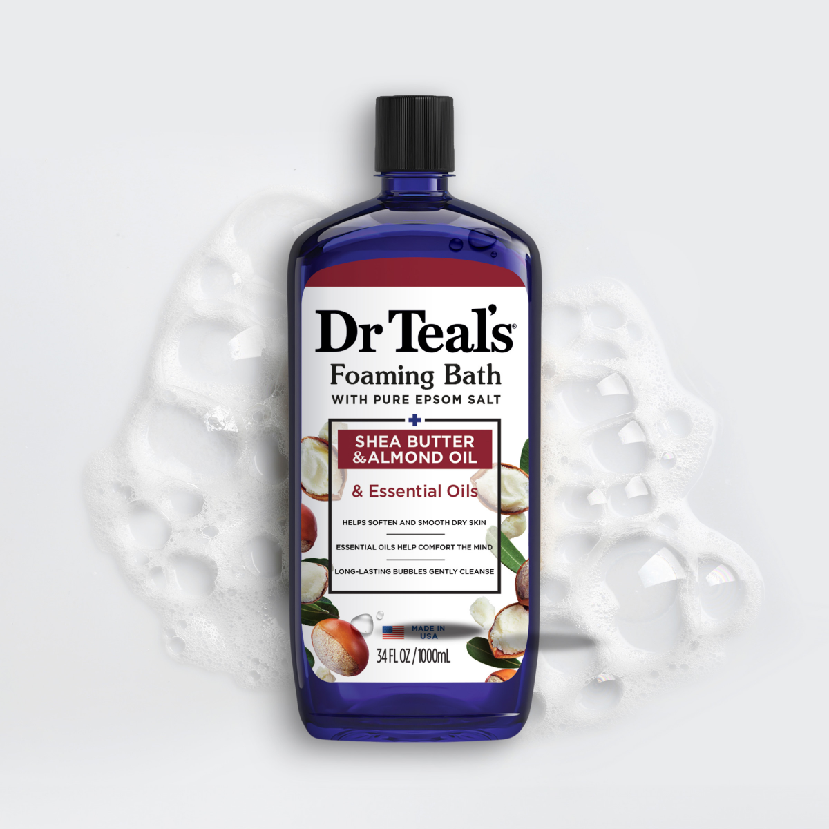 slide 15 of 29, Dr. Teal's Foaming Bath with Pure Epsom Salt Shea Butter & Almond Oil, 34 oz