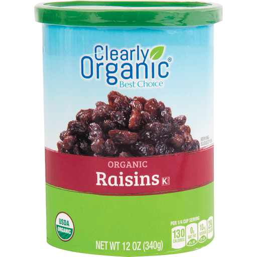 slide 1 of 1, Clearly Organic Seedless Raisins In Canister, 12 oz