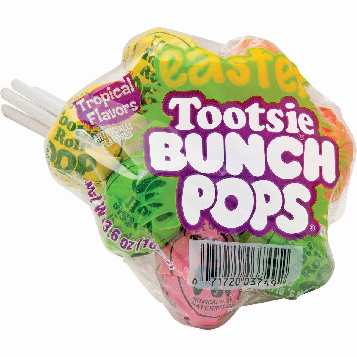 slide 1 of 7, Tootsie Pops Tootsie Tropical Easter Bunch Pops, 3 oz