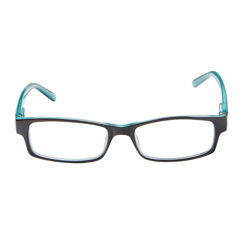 slide 6 of 7, ICU Eyewear Berryessa Large Black with Turquoise Interior Reading Glasses +1.25, 1 ct