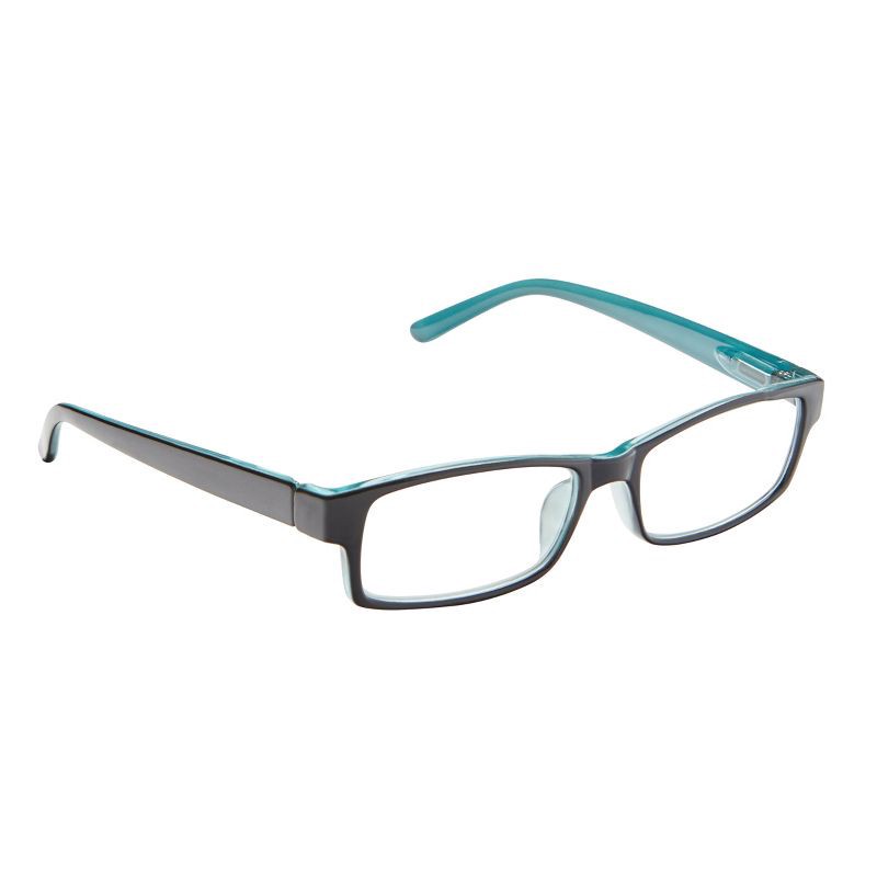 slide 3 of 7, ICU Eyewear Berryessa Large Black with Turquoise Interior Reading Glasses +1.25, 1 ct