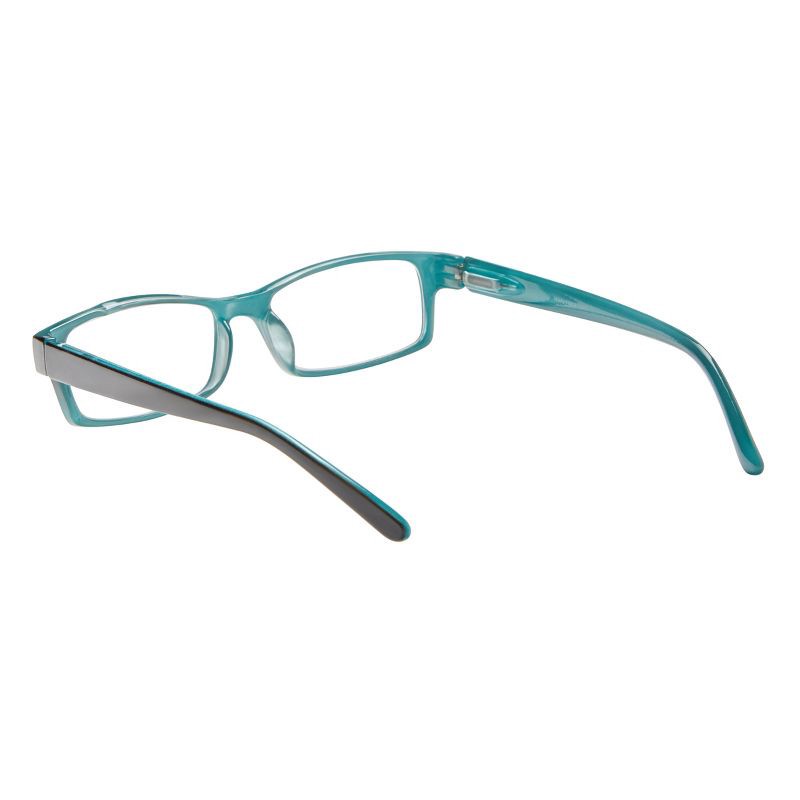 slide 5 of 7, ICU Eyewear Berryessa Large Black with Turquoise Interior Reading Glasses +1.25, 1 ct