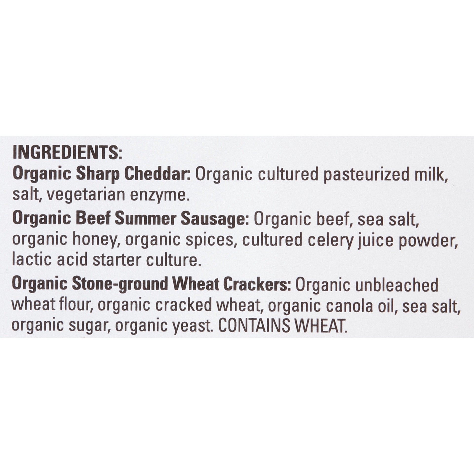 slide 6 of 6, Organic Valley Sharp Cheddar Cheese & Beef Summer Sausage With Stone-Ground Wheat Crackers, 2.36 oz