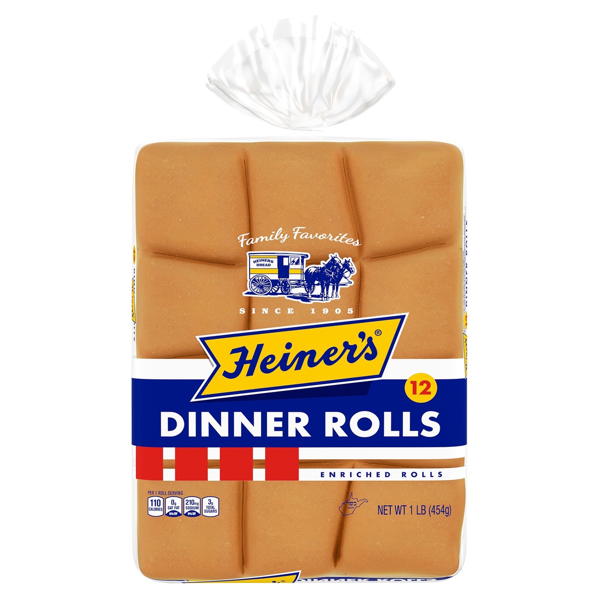 slide 1 of 1, Heiner's Enriched Dinner Rolls, 16 oz