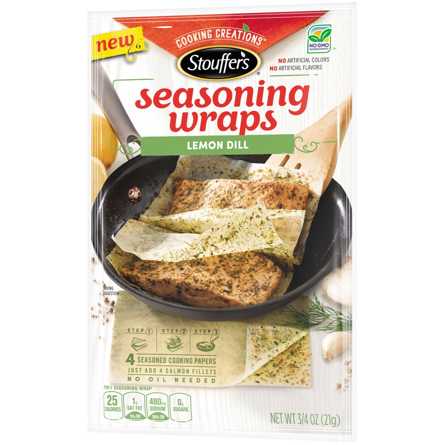 slide 3 of 8, Stouffer's Cooking Creations Lemon Dill Seasoning Wraps, 0.75 oz