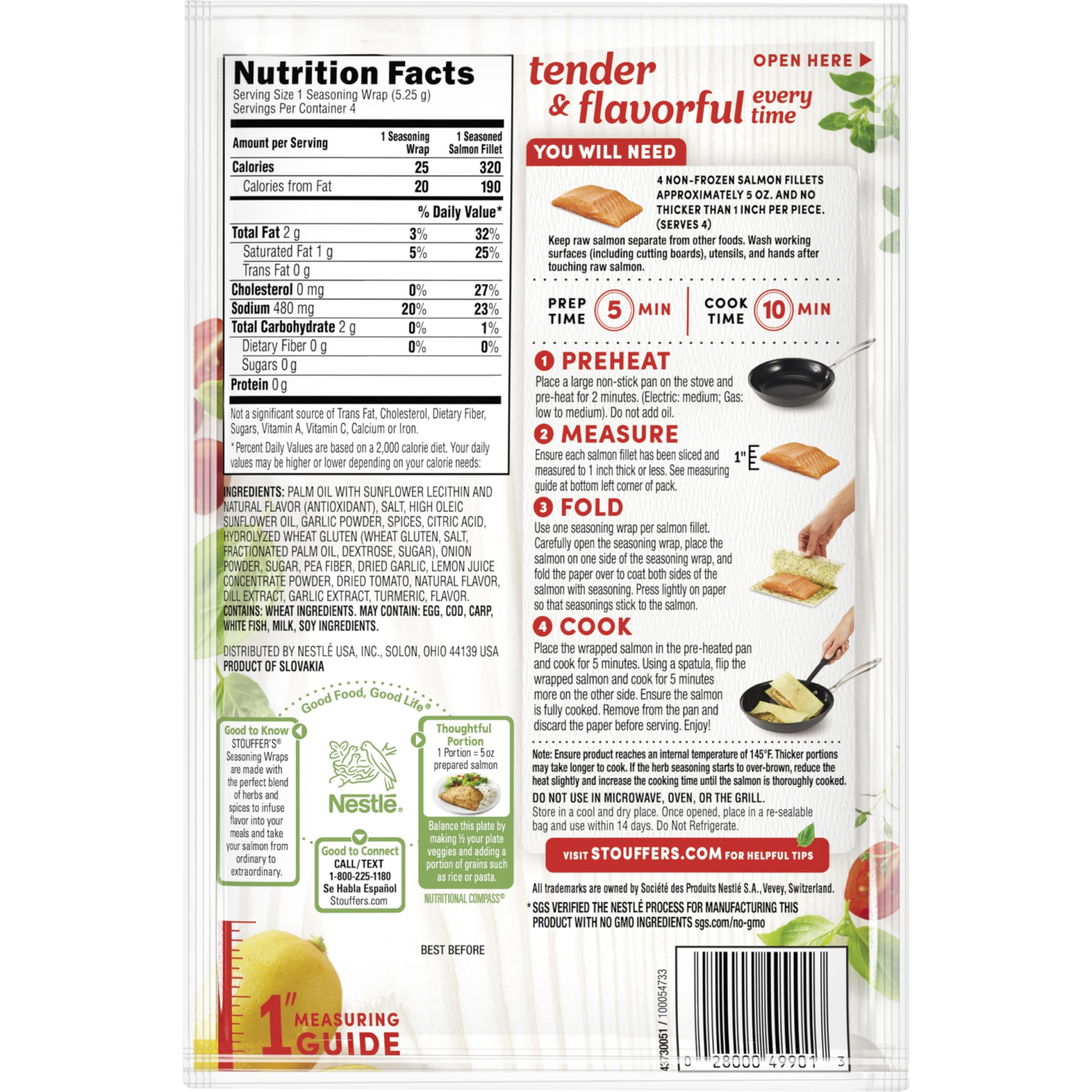 slide 6 of 8, Stouffer's Cooking Creations Lemon Dill Seasoning Wraps, 0.75 oz