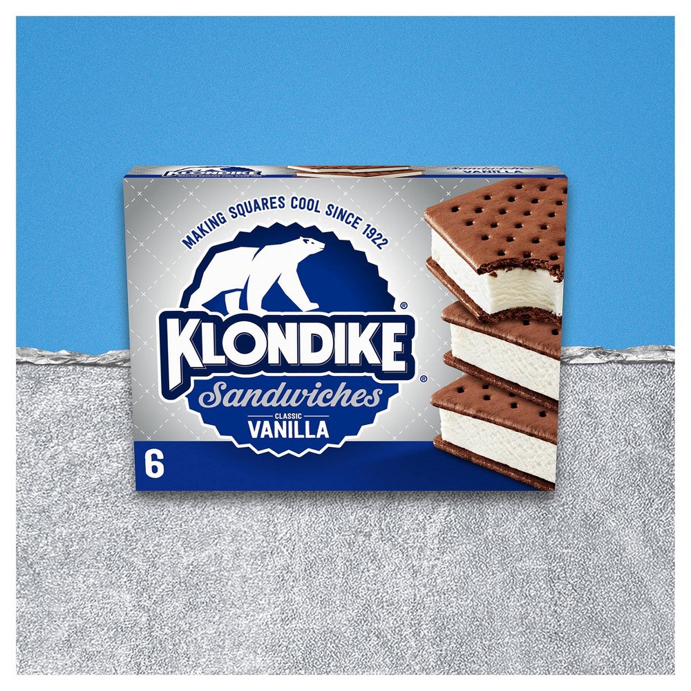 slide 4 of 7, Klondike Vanilla Ice Cream Sandwiches, 6 ct; 4.23 oz