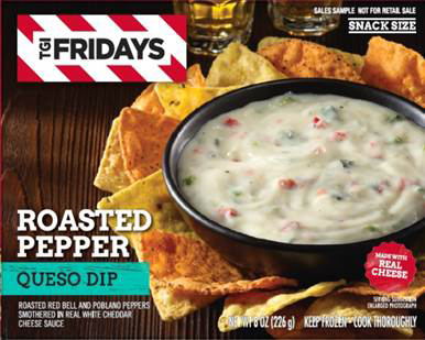 slide 1 of 1, T.G.I. Friday's Queso Dip Roasted Pepper Snack Size, 8 oz