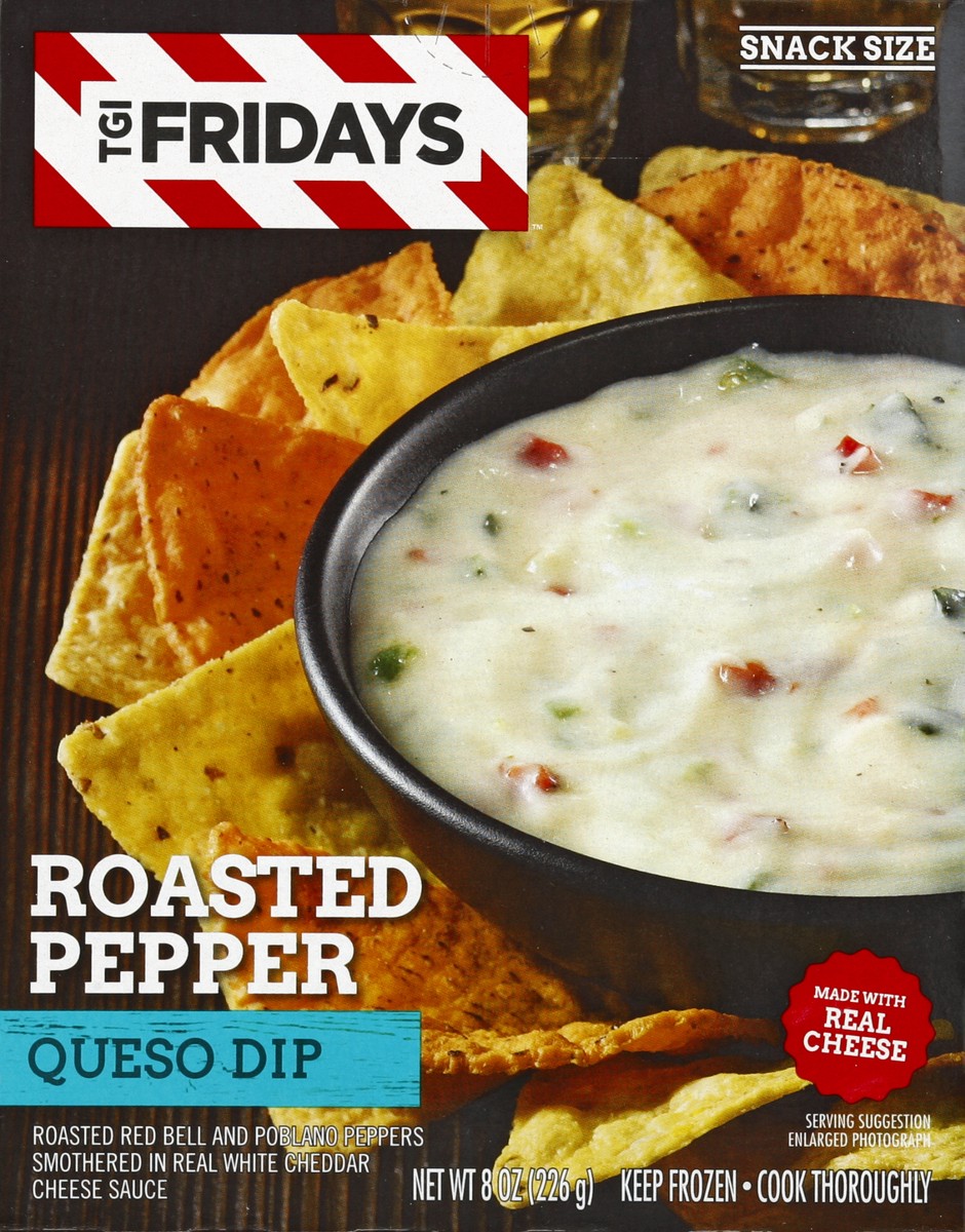 slide 4 of 5, T.G.I. Friday's Queso Dip Roasted Pepper Snack Size, 8 oz