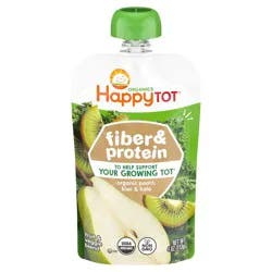 HappyTot Happy Tot Fiber & Protein Organic Pears, Kiwi & Kale Toddler Pouch - 4oz