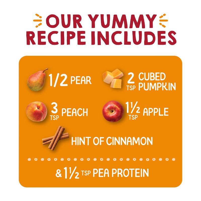 slide 3 of 9, Happy Baby HappyTot Fiber & Protein Organic Pears Apples Peaches Pumpkin with Cinnamon Baby Food Pouch - 4oz, 4 oz
