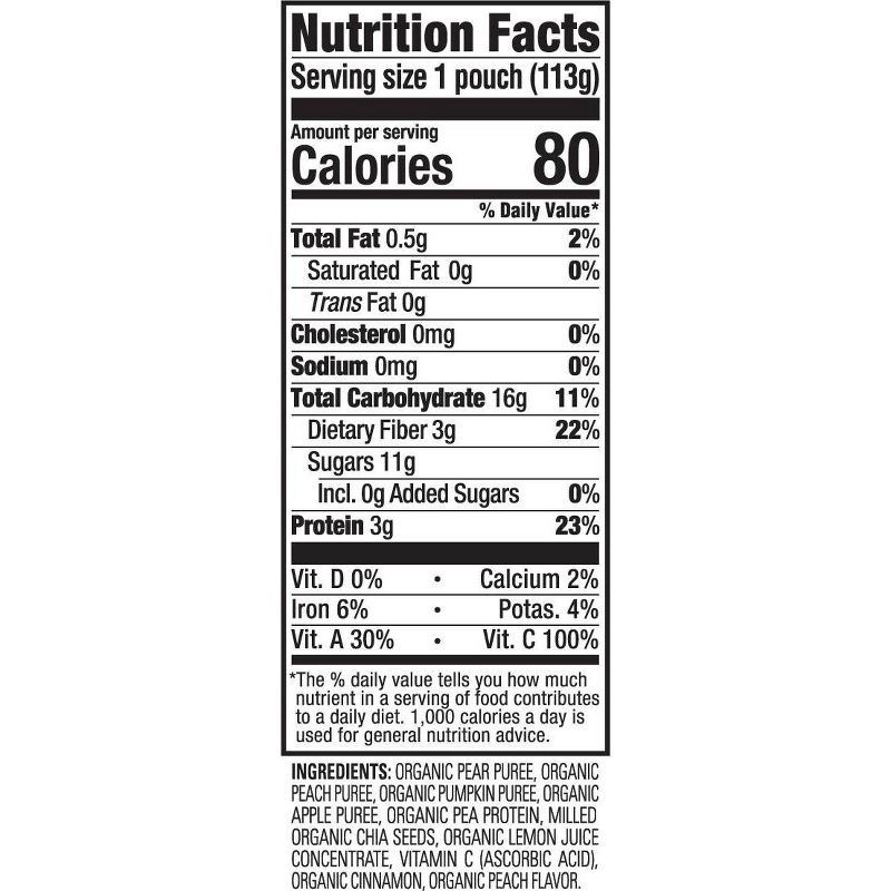 slide 4 of 7, Happy Family HappyTot Fiber & Protein Organic Pears Apples Peaches Pumpkin with Cinnamon Baby Food Pouch - 4oz, 4 oz