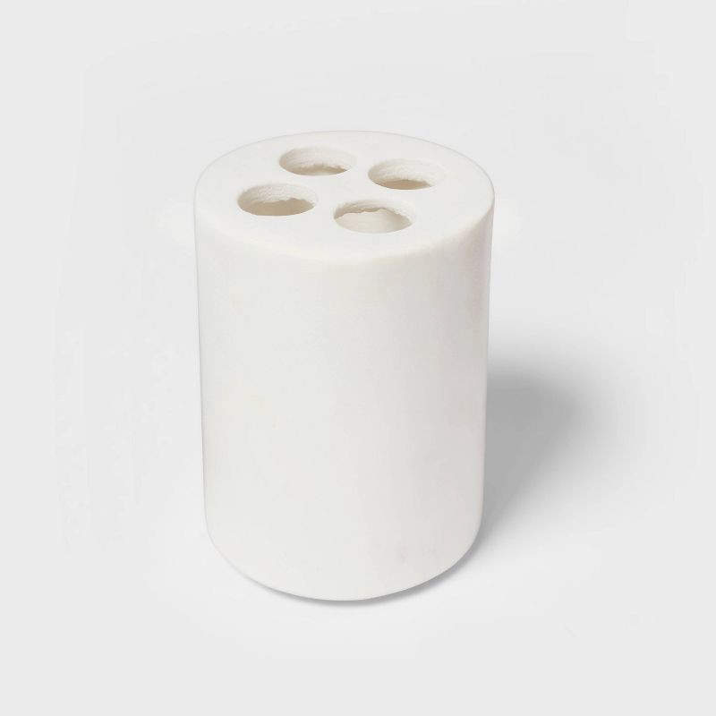 slide 3 of 4, Marble Toothbrush Holder White - Threshold™, 1 ct