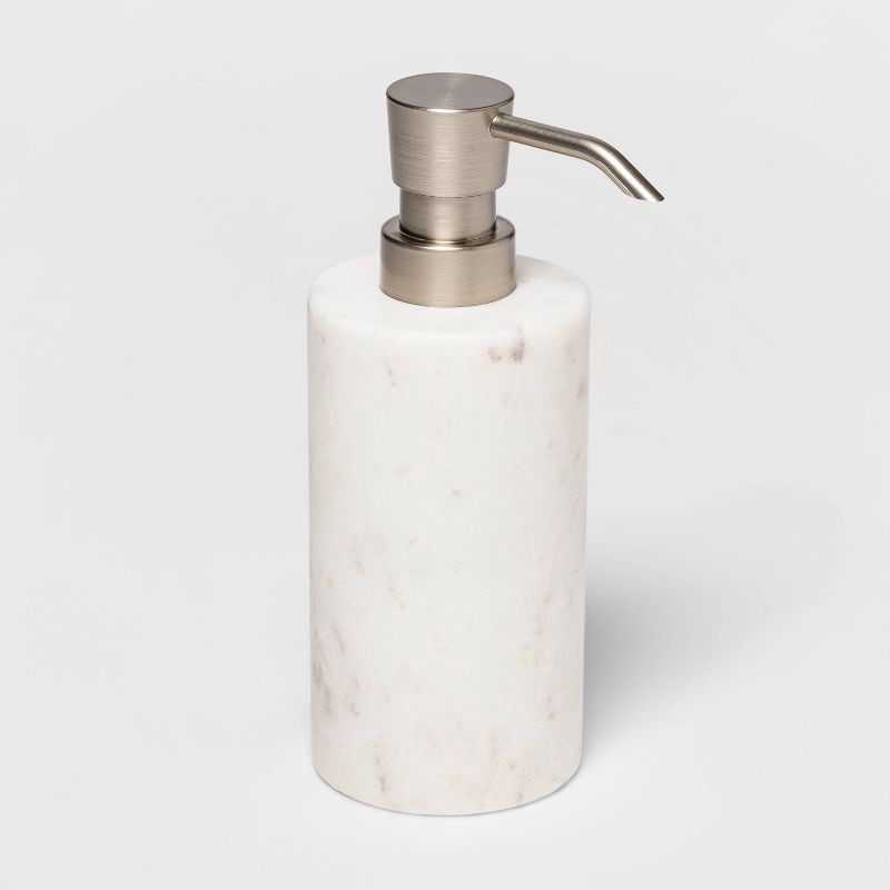 slide 3 of 4, Marble Soap/Lotion Dispenser White - Threshold™, 1 ct