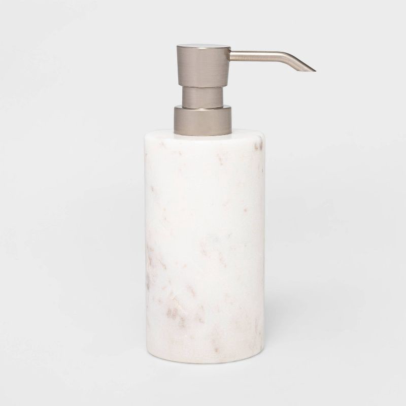 slide 1 of 4, Marble Soap/Lotion Dispenser White - Threshold™, 1 ct