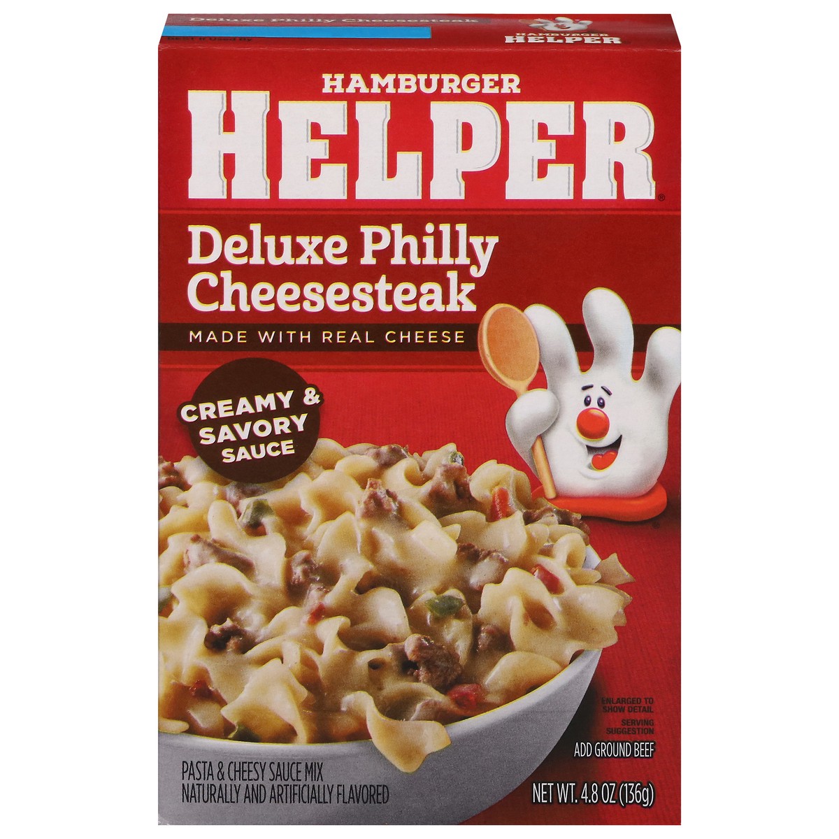 slide 2 of 4, Hamburger Helper Deluxe Philly Cheesesteak Pasta & Cheesy Sauce Mix 4.8 oz, 4.8 oz