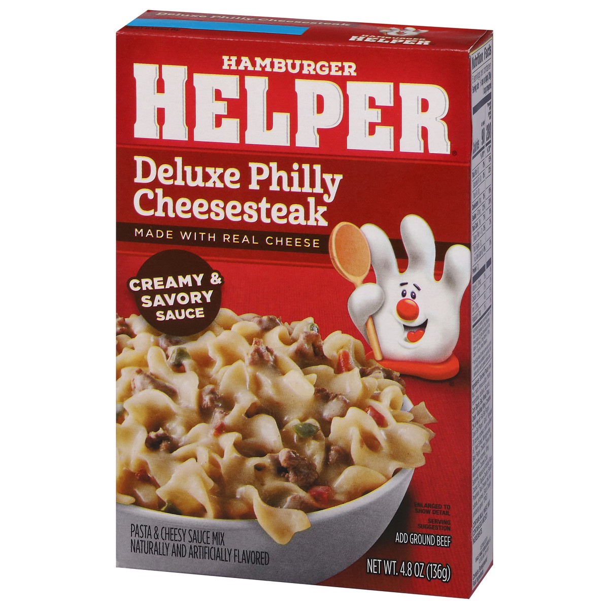 slide 3 of 4, Hamburger Helper Deluxe Philly Cheesesteak Pasta & Cheesy Sauce Mix 4.8 oz, 4.8 oz