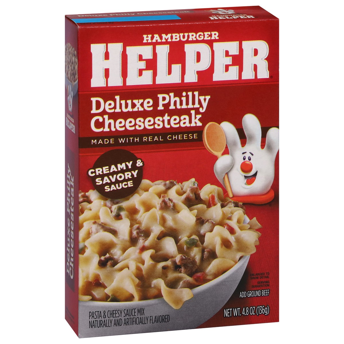 slide 4 of 4, Hamburger Helper Deluxe Philly Cheesesteak Pasta & Cheesy Sauce Mix 4.8 oz, 4.8 oz