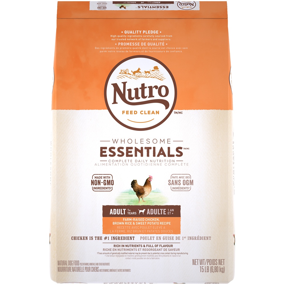 slide 4 of 10, Nutro Wholesome Essentials Adult Chicken Rice Dry Dog Food, 15 lb