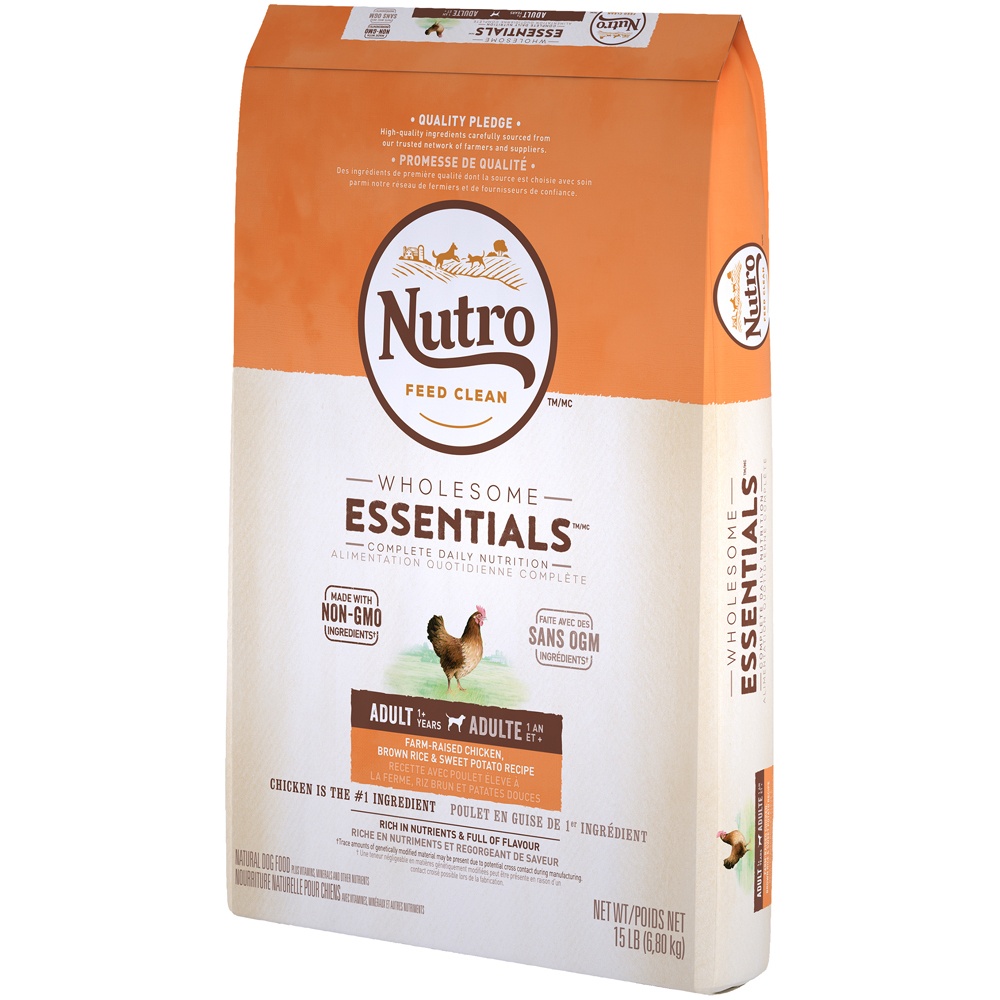 slide 10 of 10, Nutro Wholesome Essentials Adult Chicken Rice Dry Dog Food, 15 lb