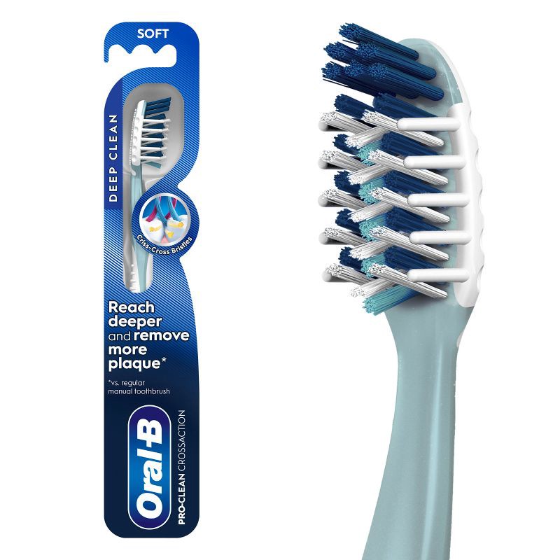 slide 1 of 9, Oral-B CrossAction All In One Toothbrush, Deep Plaque Removal, Soft - 1ct, 1 ct