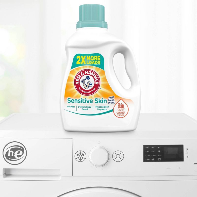 slide 4 of 7, Arm & Hammer Liquid Laundry Detergent for Sensitive Skin plus Skin-Friendly Fresh Scent - 105 fl oz, 105 fl oz