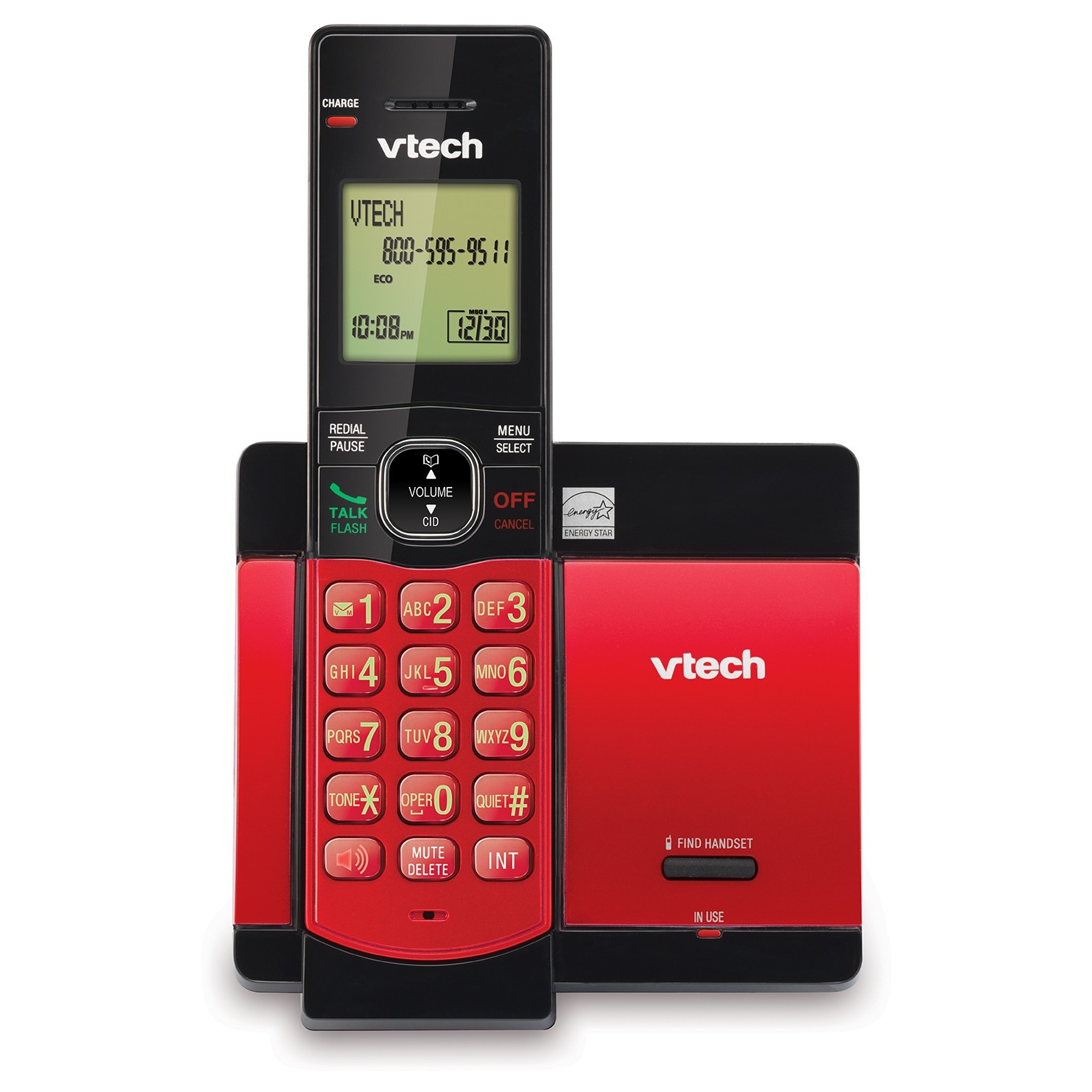 slide 1 of 1, VTech DECT 6.0 Expandable Cordless Phone with Handset - Red CS5119-16, 1 ct