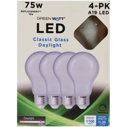 Green Watt A19 75-Watt Frosted LED Light Bulbs - Daylight