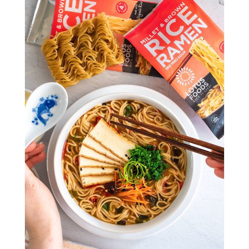 slide 4 of 5, Lotus Foods Organic Gluten Free and Vegan Red Miso Soup Millet and Brown Rice Ramen - 2.8oz., 2.8 oz