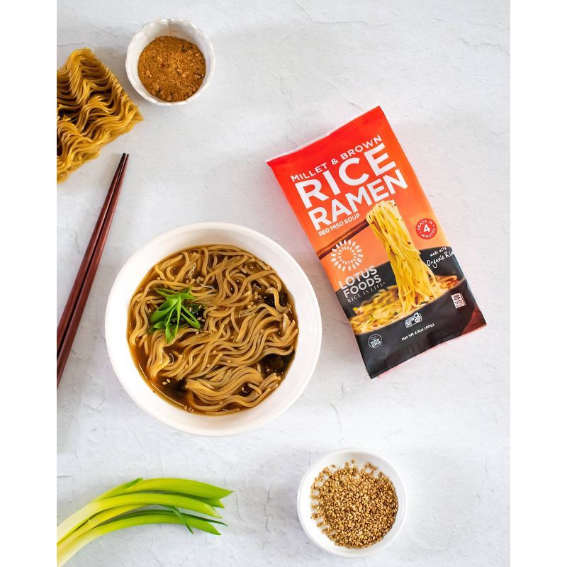 slide 5 of 5, Lotus Foods Organic Gluten Free and Vegan Red Miso Soup Millet and Brown Rice Ramen - 2.8oz., 2.8 oz