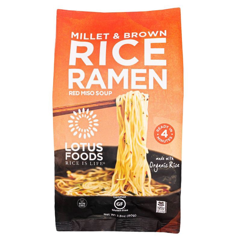 slide 1 of 5, Lotus Foods Organic Gluten Free and Vegan Red Miso Soup Millet and Brown Rice Ramen - 2.8oz., 2.8 oz