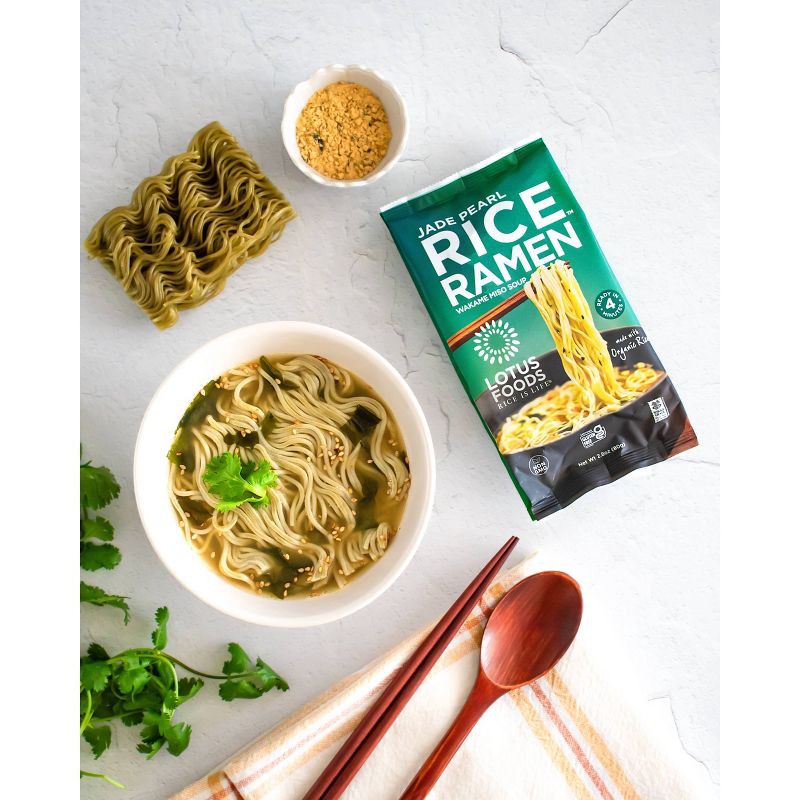 slide 5 of 5, Lotus Foods Gluten Free and Vegan Wakame Miso Soup Jade Pearl Rice Ramen - 2.8oz., 2.8 oz
