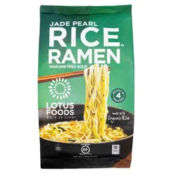 Lotus Foods Gluten Free and Vegan Wakame Miso Soup Jade Pearl Rice Ramen - 2.8oz.
