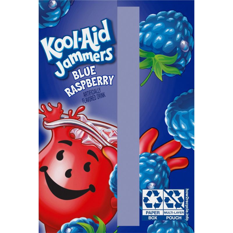 slide 8 of 10, Kool-Aid Jammers Blue Raspberry Juice Drinks - 10pk/6 fl oz Pouches, 10 ct; 6 fl oz