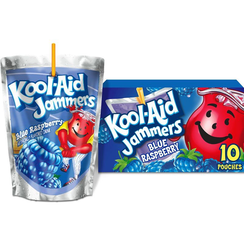 slide 1 of 10, Kool-Aid Jammers Blue Raspberry Juice Drinks - 10pk/6 fl oz Pouches, 10 ct; 6 fl oz