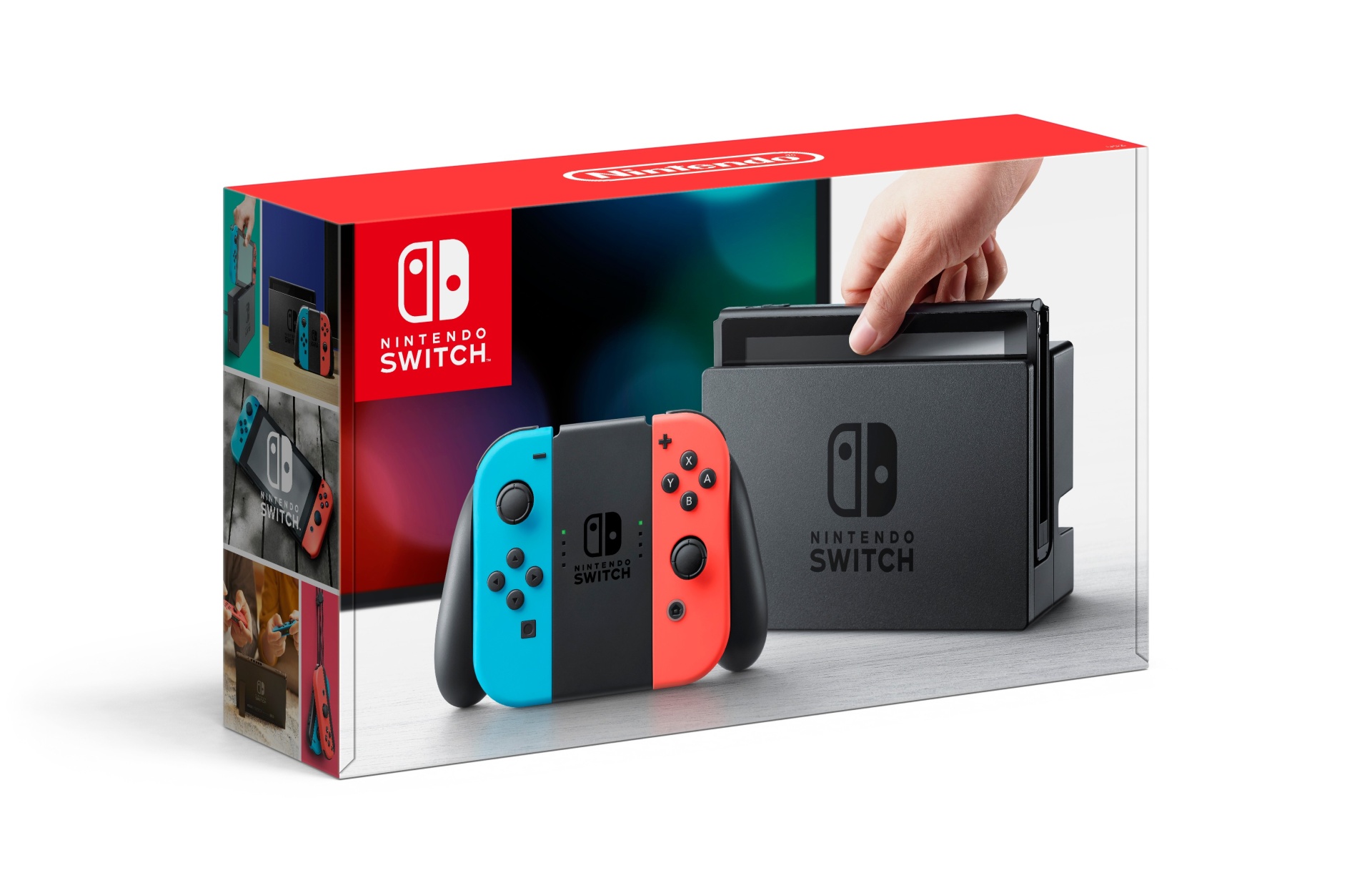 slide 1 of 8, Nintendo Switch with Neon Blue and Neon Red Joy-Con, 1 ct