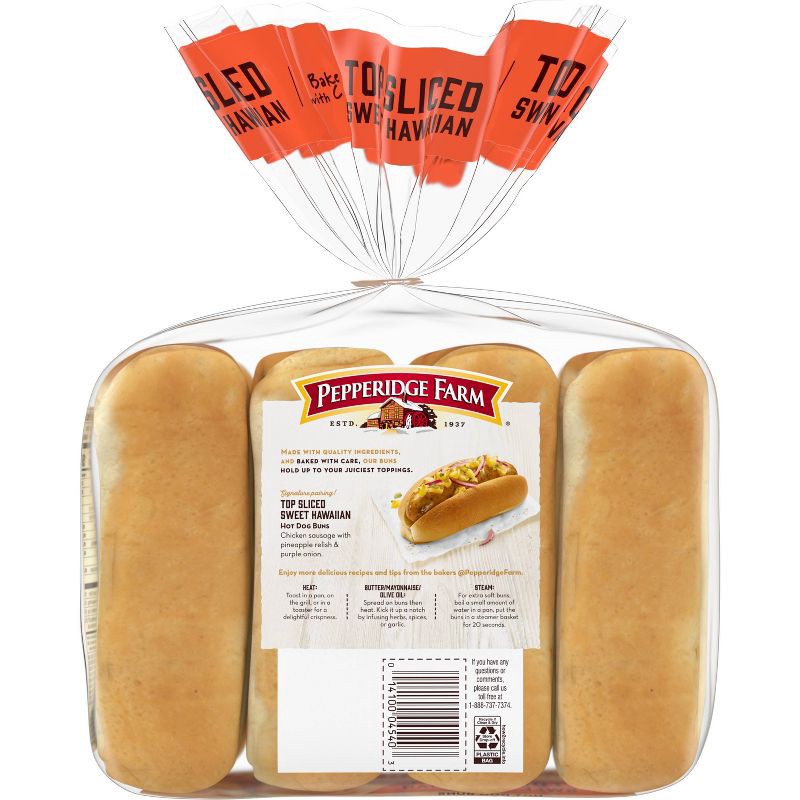 slide 5 of 8, Pepperidge Farm Bakery Classics Top Sliced Sweet Hawaiian Hot Dog Buns - 14oz/8ct, 8 ct; 14 oz