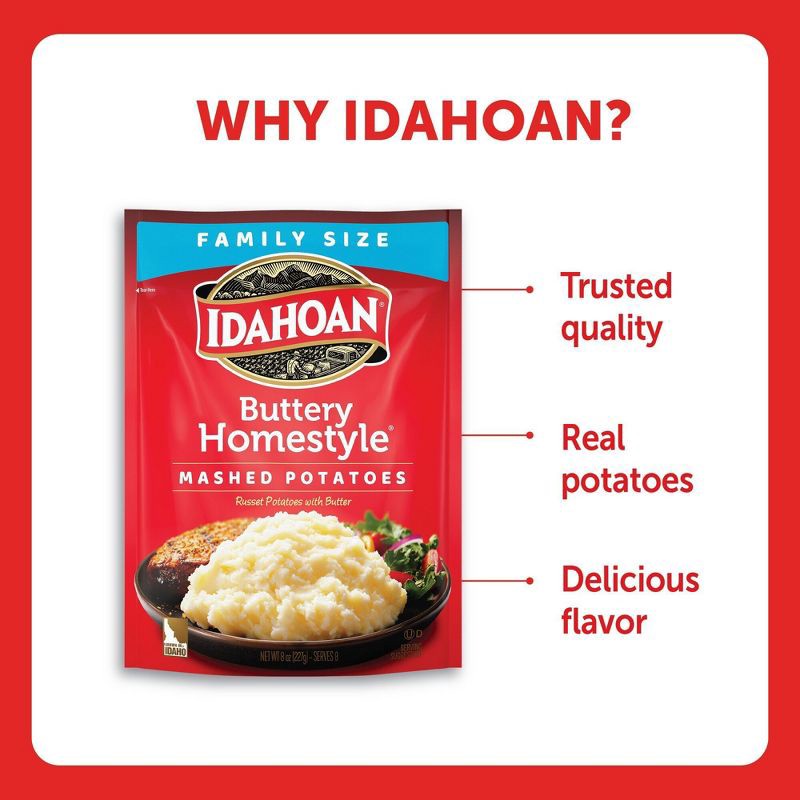 slide 8 of 10, Idahoan Gluten Free Buttery Homestyle Mash Potatoes - 8oz, 8 oz