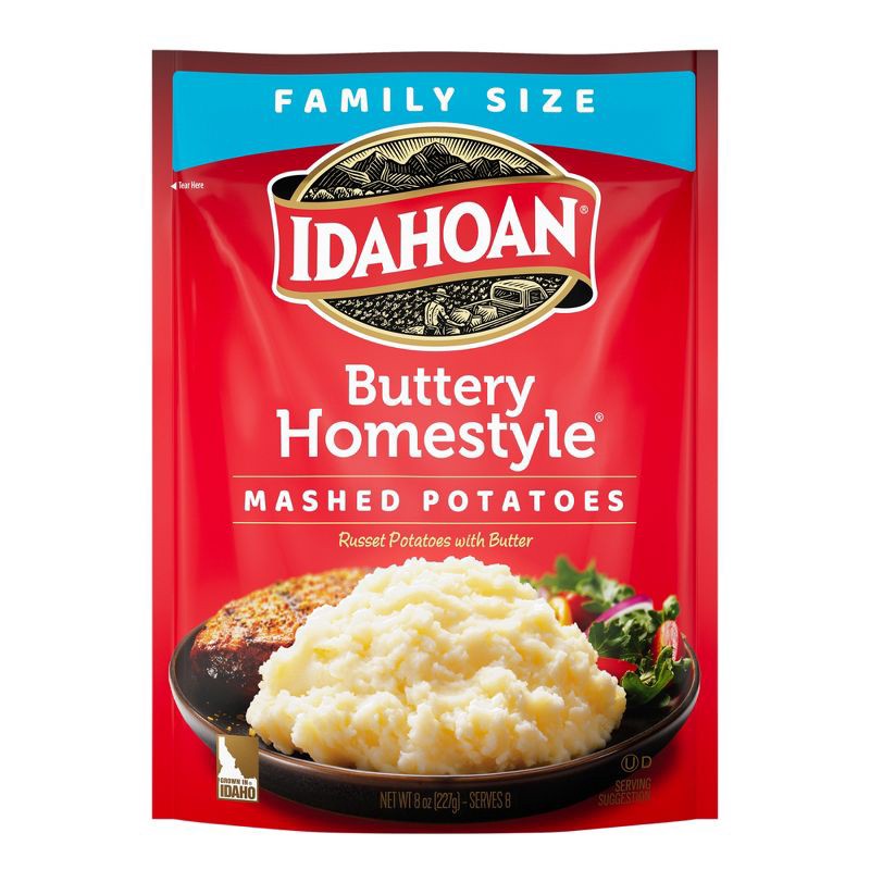 slide 1 of 10, Idahoan Gluten Free Buttery Homestyle Mash Potatoes - 8oz, 8 oz