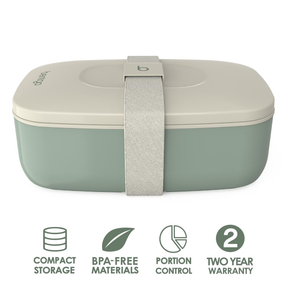 slide 3 of 3, Bentgo Classic On-The-Go Food Container - Khaki Green, 1 ct