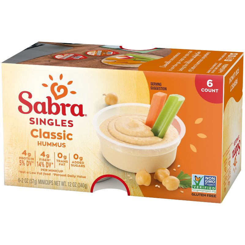slide 6 of 6, Sabra Classic Hummus Singles - 12oz/6ct, 6 ct; 12 oz