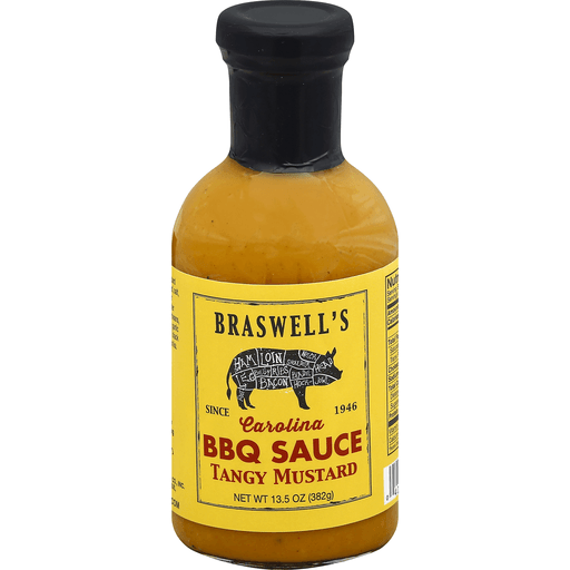 slide 2 of 2, Braswell's Tangy Mustard BBQ Sauce, 12 oz