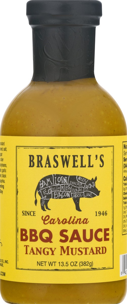 slide 1 of 12, Braswell's Tangy Mustard Bbq Sauce, 13.5 oz